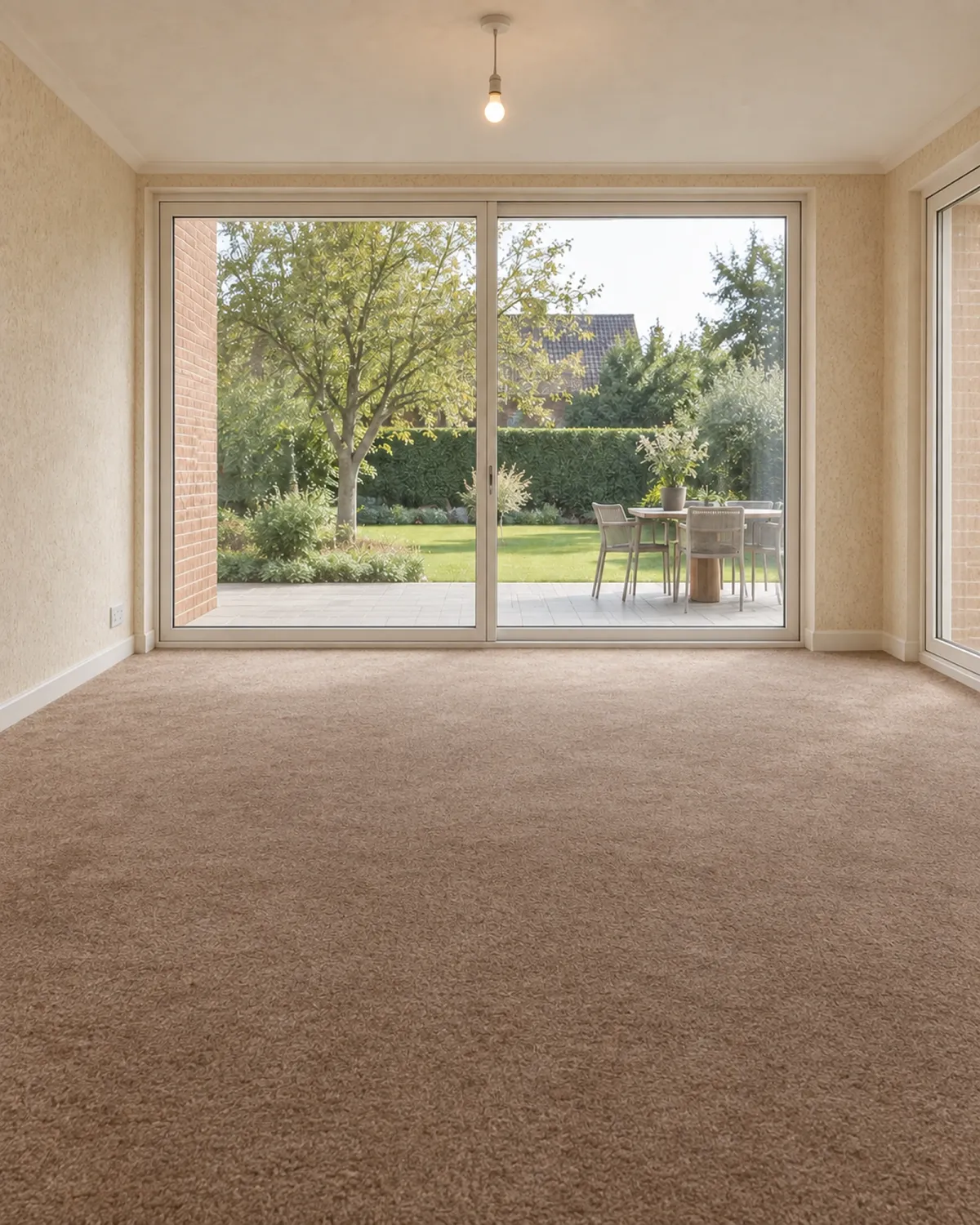 Leeres Wohnzimmer vor dem digitalen Homestaging